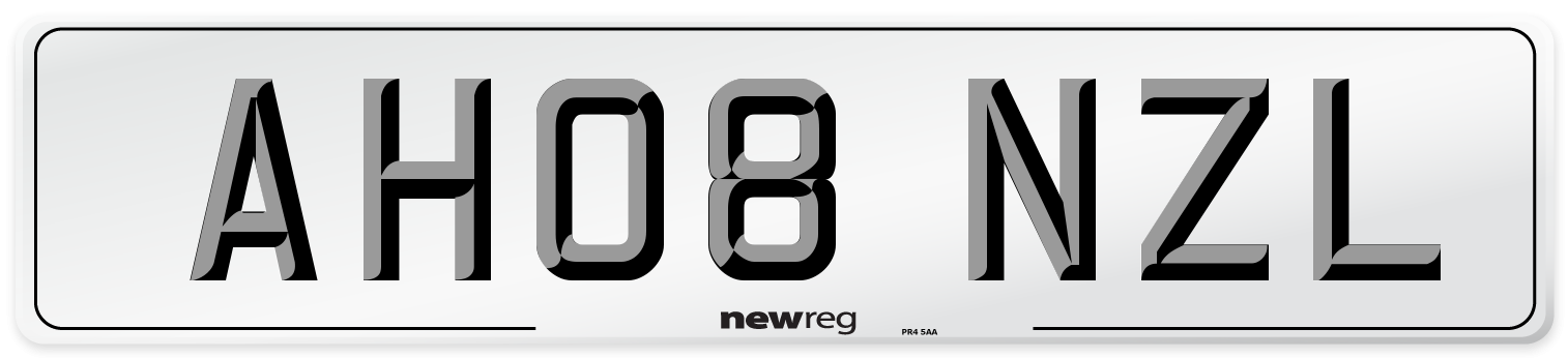 AH08 NZL Number Plate from New Reg